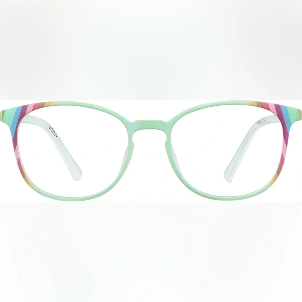 Zenni Kids Prescription Glasses #2035724 Green Rainbow frames